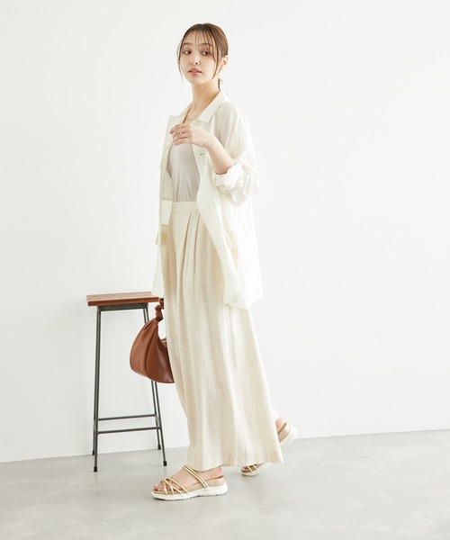 ROPE' PICNIC（ロペピクニック）の「レーヨン麻混イージーワイドパンツ（その他パンツ・レディース・チャコールグレー/ベージュ系その他・36/38/40）」の11枚目の写真