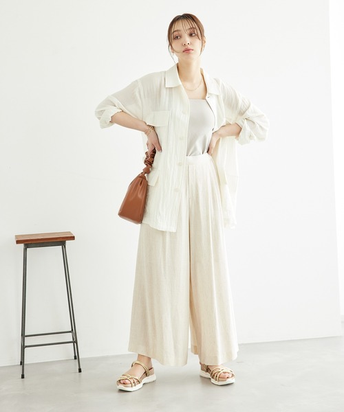 ROPE' PICNIC（ロペピクニック）の「レーヨン麻混イージーワイドパンツ（その他パンツ・レディース・チャコールグレー/ベージュ系その他・36/38/40）」の12枚目の写真