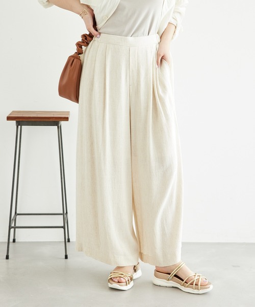 ROPE' PICNIC（ロペピクニック）の「レーヨン麻混イージーワイドパンツ（その他パンツ・レディース・チャコールグレー/ベージュ系その他・36/38/40）」の13枚目の写真
