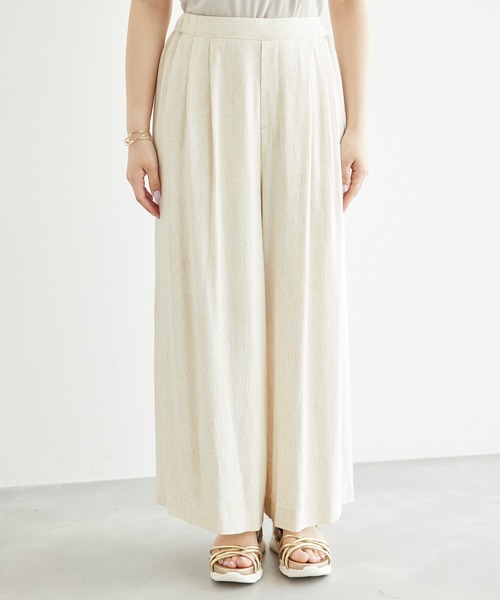 ROPE' PICNIC（ロペピクニック）の「レーヨン麻混イージーワイドパンツ（その他パンツ・レディース・チャコールグレー/ベージュ系その他・36/38/40）」の15枚目の写真