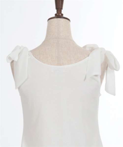 axes femme（アクシーズファム）の「肩リボンロングインナー（タンクトップ・レディース・サックスブルー/ブラック/キナリ・FREE）」の21枚目の写真