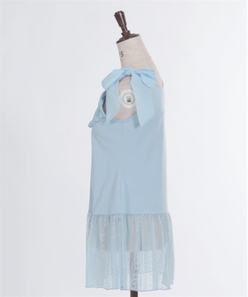 axes femme（アクシーズファム）の「肩リボンロングインナー（タンクトップ・レディース・サックスブルー/ブラック/キナリ・FREE）」の18枚目の写真