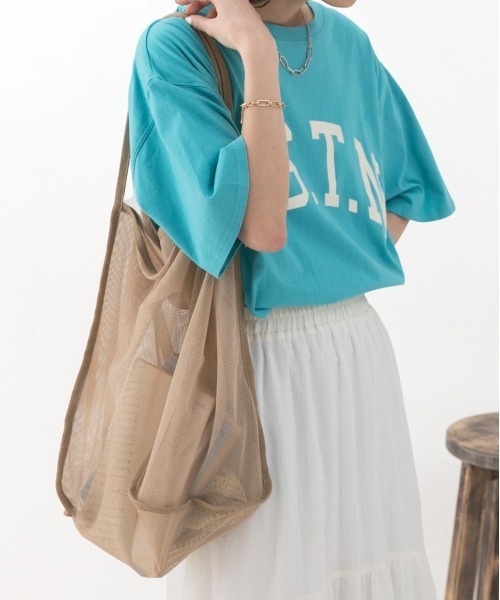 ad thie（アドティエ）の「幅広マチ メッシュマルチバッグ（トートバッグ・レディース・ブラック/ベージュ/イエロー/グリーン・FREE）」の11枚目の写真