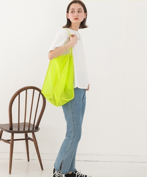 ad thie（アドティエ）の「幅広マチ メッシュマルチバッグ（トートバッグ・レディース・ブラック/ベージュ/イエロー/グリーン・FREE）」の15枚目の写真