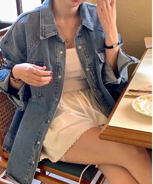 almo（アルモ）の「【LAMPOON】コットンショートパンツ（その他パンツ・レディース・ブルー/ホワイト・FREE）」の2枚目の写真