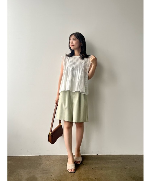 ハイウエストリボンベルトショートパンツ【低身長・小柄女性