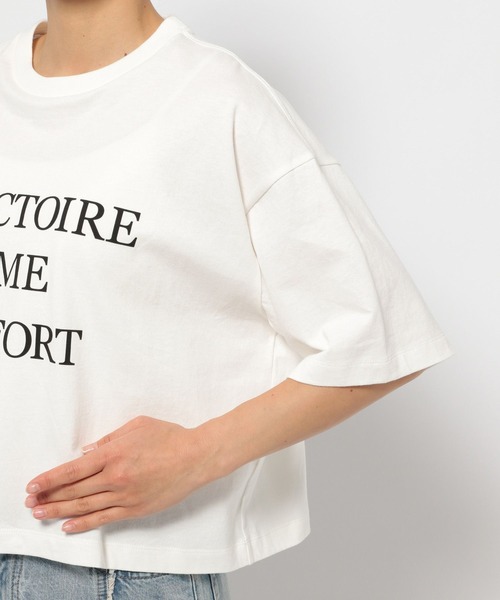 LOWRYS FARM（ローリーズファーム）の「メッセージショートＴＳＳ 125043（Tシャツ/カットソー・レディース・チャコールグレー/オフホワイト/アイボリー・FREE）」の10枚目の写真