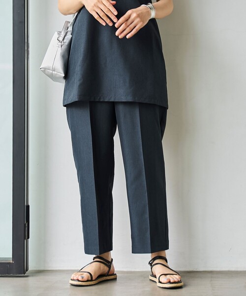 coen(コーエン)の「【RONEL】リネンライククロップドテーパードパンツ(スラックス・レディース・ダークグレー/ベージュ・S/M/L)」の6枚目の写真