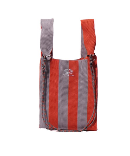 FRUIT OF THE LOOM（フルーツオブザルーム）の「STRIPED MINI SHOULDER BAG / トートバッグ / ミニ / コンパクト / カジュアル / ストライプ（ショルダーバッグ・メンズ・ネイビー/ラベンダー/グリーン/レッド/サックスブルー・FREE）」の4枚目の写真