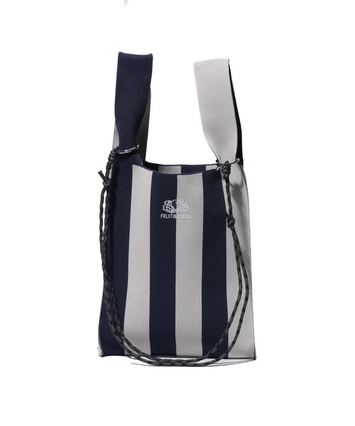 FRUIT OF THE LOOM（フルーツオブザルーム）の「STRIPED MINI SHOULDER BAG / トートバッグ / ミニ / コンパクト / カジュアル / ストライプ（ショルダーバッグ・メンズ・ネイビー/ラベンダー/グリーン/レッド/サックスブルー・FREE）」の3枚目の写真