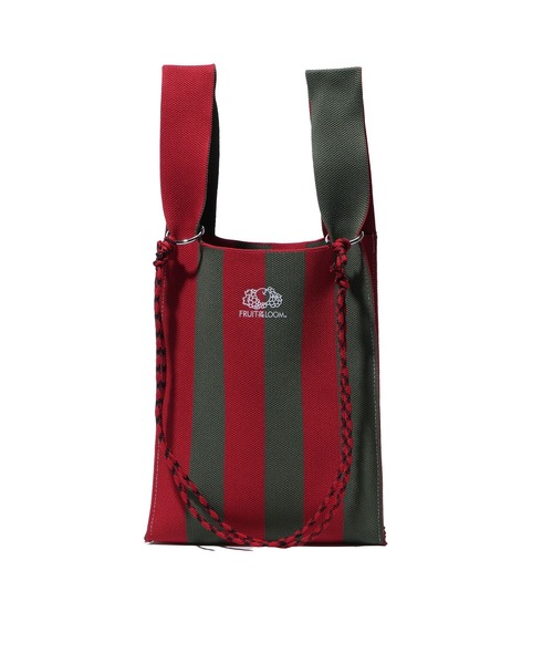 FRUIT OF THE LOOM（フルーツオブザルーム）の「STRIPED MINI SHOULDER BAG / トートバッグ / ミニ / コンパクト / カジュアル / ストライプ（ショルダーバッグ・メンズ・ネイビー/ラベンダー/グリーン/レッド/サックスブルー・FREE）」の5枚目の写真