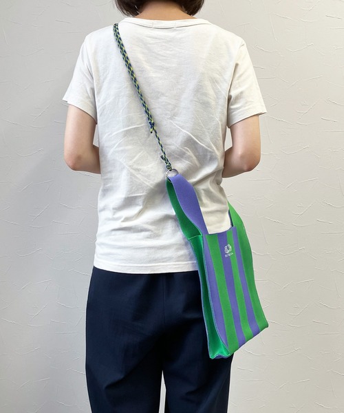FRUIT OF THE LOOM（フルーツオブザルーム）の「STRIPED MINI SHOULDER BAG / トートバッグ / ミニ / コンパクト / カジュアル / ストライプ（ショルダーバッグ・メンズ・ネイビー/ラベンダー/グリーン/レッド/サックスブルー・FREE）」の14枚目の写真