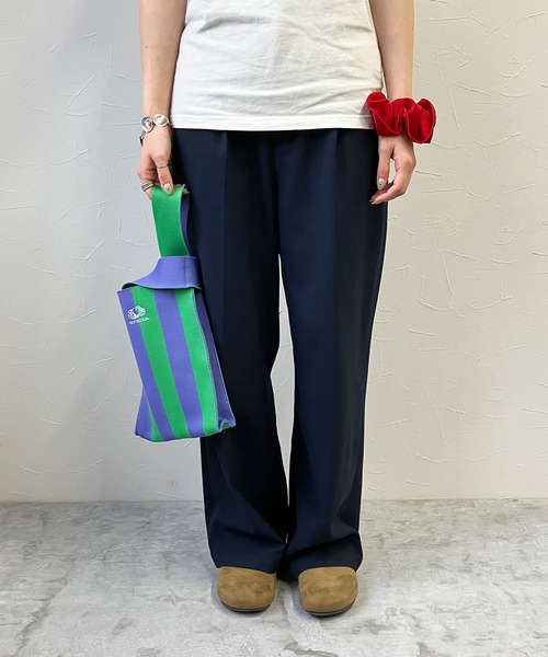 FRUIT OF THE LOOM（フルーツオブザルーム）の「STRIPED MINI SHOULDER BAG / トートバッグ / ミニ / コンパクト / カジュアル / ストライプ（ショルダーバッグ・メンズ・ネイビー/ラベンダー/グリーン/レッド/サックスブルー・FREE）」の15枚目の写真