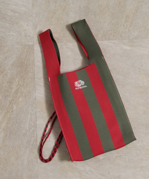 FRUIT OF THE LOOM（フルーツオブザルーム）の「STRIPED MINI SHOULDER BAG / トートバッグ / ミニ / コンパクト / カジュアル / ストライプ（ショルダーバッグ・メンズ・ネイビー/ラベンダー/グリーン/レッド/サックスブルー・FREE）」の18枚目の写真