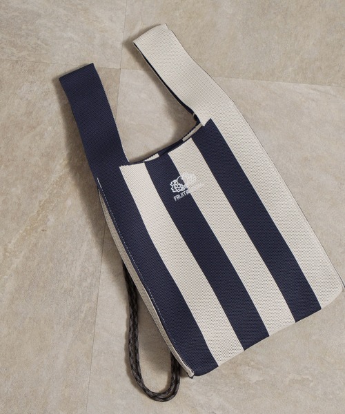 FRUIT OF THE LOOM（フルーツオブザルーム）の「STRIPED MINI SHOULDER BAG / トートバッグ / ミニ / コンパクト / カジュアル / ストライプ（ショルダーバッグ・メンズ・ネイビー/ラベンダー/グリーン/レッド/サックスブルー・FREE）」の20枚目の写真