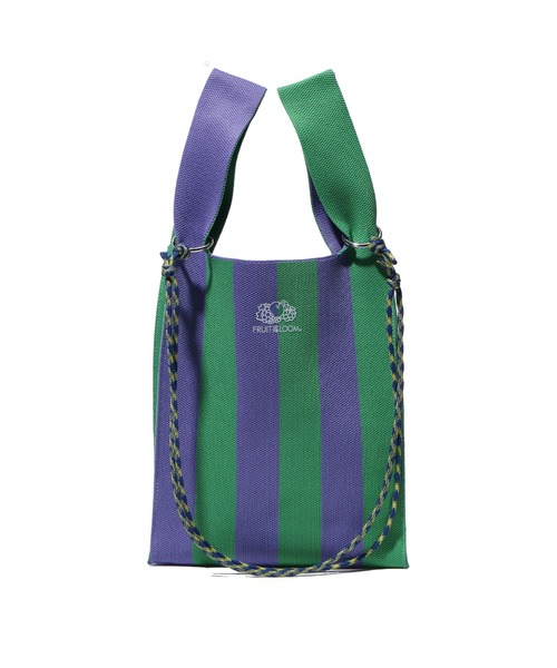 FRUIT OF THE LOOM（フルーツオブザルーム）の「STRIPED MINI SHOULDER BAG / トートバッグ / ミニ / コンパクト / カジュアル / ストライプ（ショルダーバッグ・メンズ・ネイビー/ラベンダー/グリーン/レッド/サックスブルー・FREE）」の6枚目の写真