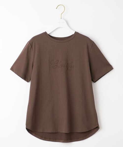 ANY SIS(エニィスィス)の「エンボスロゴ Tシャツ(Tシャツ/カットソー・レディース・ライトグレー系/ダークブラウン系/アイボリー系/ネイビー系・2)」の8枚目の写真