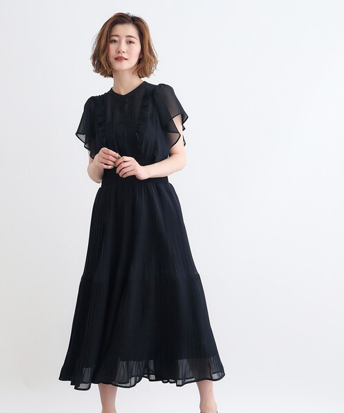 【SALE】 ♡ワンピ ジョーゼットプリントワンピース（ワンピース）｜grove