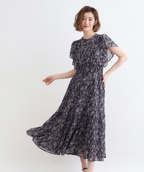 grove（グローブ）の「◆ジョーゼットプリントワンピース（ワンピース・レディース・サックスブルー系/ベージュ系/ブラック系その他/ネイビー・02/03/01/05/04）」の18枚目の写真