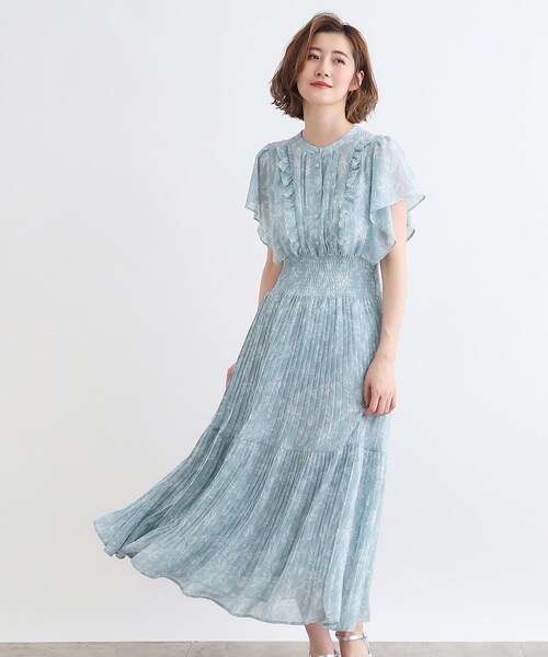 grove（グローブ）の「◆ジョーゼットプリントワンピース（ワンピース・レディース・サックスブルー系/ベージュ系/ブラック系その他/ネイビー・02/03/01/05/04）」の5枚目の写真