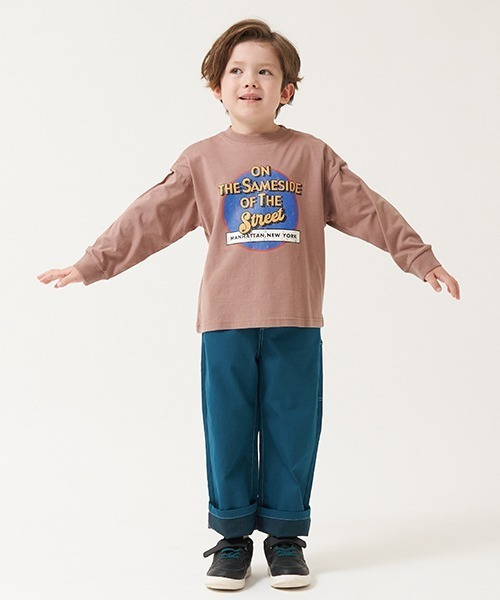 b・ROOM(ビールーム)の「【型崩れしないやわらかコットン】選べる8パターンアソート長袖Tシャツ(Tシャツ/カットソー・キッズ・パープル/チャコール/マスタード/モカ/ブルーグリーン/ネイビー/アイボリー/オレンジ・110cm/140cm/150cm/130cm/100cm/120cm)」の21枚目の写真