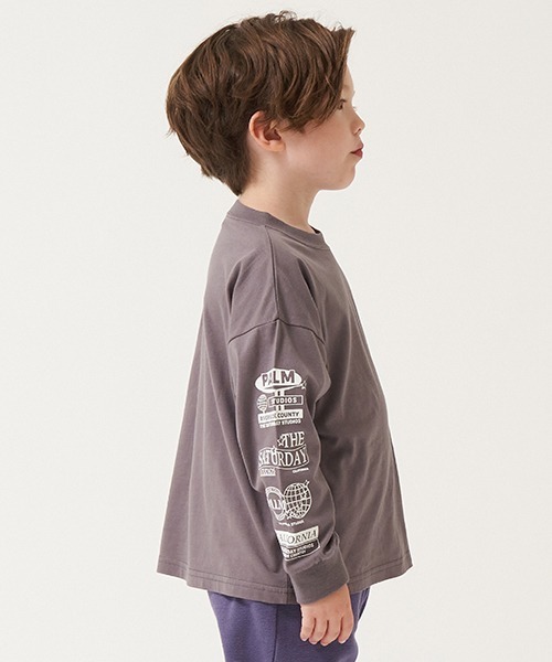 b・ROOM(ビールーム)の「【型崩れしないやわらかコットン】選べる8パターンアソート長袖Tシャツ(Tシャツ/カットソー・キッズ・パープル/チャコール/マスタード/モカ/ブルーグリーン/ネイビー/アイボリー/オレンジ・110cm/140cm/150cm/130cm/100cm/120cm)」の17枚目の写真