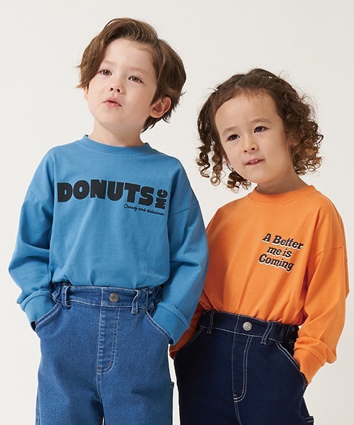 b・ROOM(ビールーム)の「【型崩れしないやわらかコットン】選べる8パターンアソート長袖Tシャツ(Tシャツ/カットソー・キッズ・パープル/チャコール/マスタード/モカ/ブルーグリーン/ネイビー/アイボリー/オレンジ・110cm/140cm/150cm/130cm/100cm/120cm)」の22枚目の写真