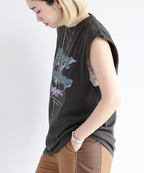 cepo（セポ）の「リメイクロゴノースリーブＴｅｅ（Tシャツ/カットソー・レディース・チャコール/ホワイト・M）」の9枚目の写真