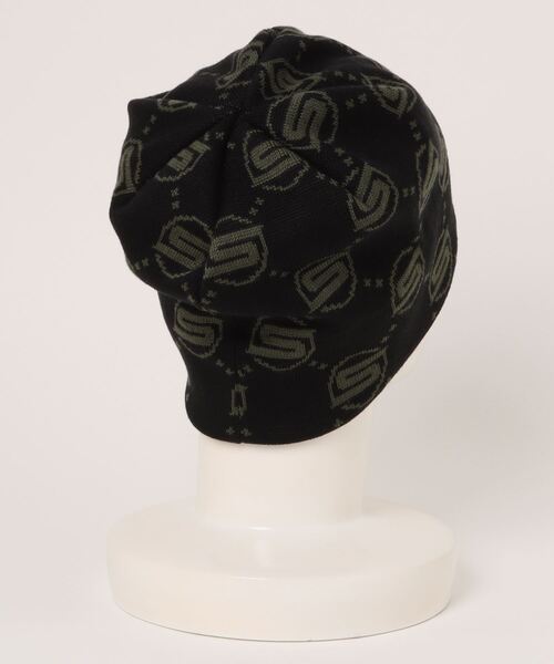 OVERRIDE（オーバーライド）の「SWAY × OVERRIDE MONOGRAM BEANIE / オーバーライド（ニットキャップ/ビーニー・メンズ・ブラック・57~59cm）」の2枚目の写真