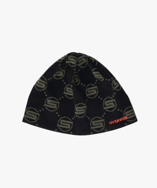 OVERRIDE（オーバーライド）の「SWAY × OVERRIDE MONOGRAM BEANIE / オーバーライド（ニットキャップ/ビーニー・メンズ・ブラック・57~59cm）」の3枚目の写真