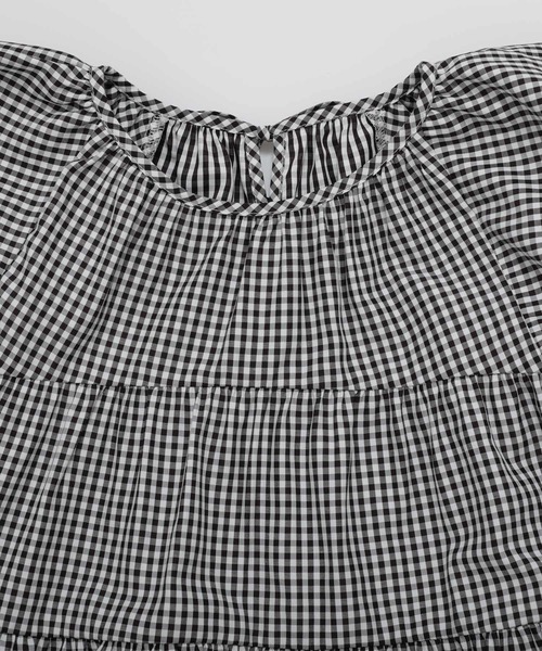 Fit more(フィットモア)の「ギンガムティアードブラウス(シャツ/ブラウス・レディース・ブラック/グレー・FREE)」の12枚目の写真