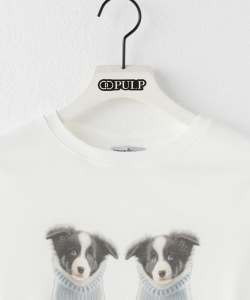 早期完売★Attends (アテンズ)★Husky Dog Tee★クロップTシャツ Attends / アテンズ】HUSKY DOG TEE（Tシャツ/カットソー