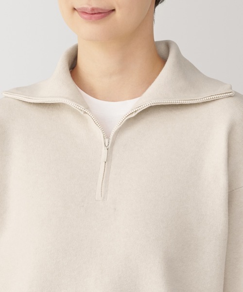 無印良品(ムジルシリョウヒン)の「婦人 洗えるミラノリブ編みハーフジップセーター(ニット/セーター・レディース・ブラック/サックスブルー/ホワイト系/オフホワイト/ネイビー系/ダークグレー・S/M/L/XL)」の10枚目の写真