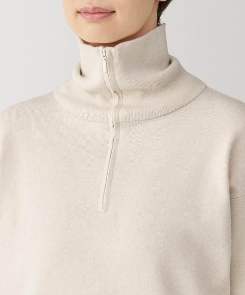 無印良品(ムジルシリョウヒン)の「婦人 洗えるミラノリブ編みハーフジップセーター(ニット/セーター・レディース・ブラック/サックスブルー/ホワイト系/オフホワイト/ネイビー系/ダークグレー・S/M/L/XL)」の11枚目の写真