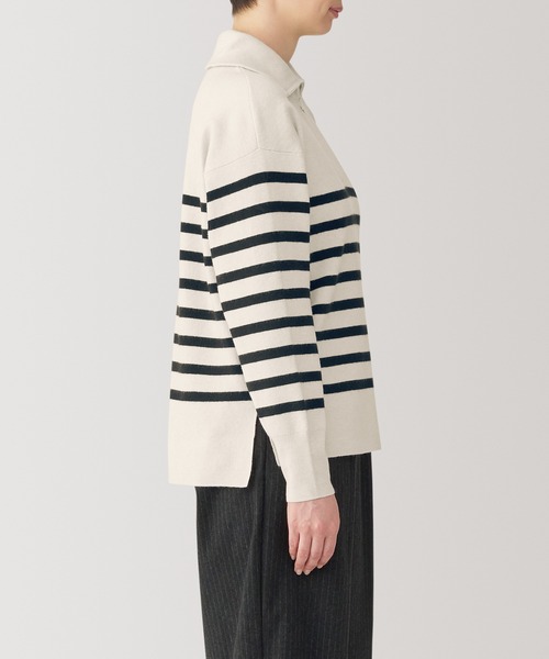 無印良品(ムジルシリョウヒン)の「婦人 洗えるミラノリブ編みハーフジップセーター(ニット/セーター・レディース・ブラック/サックスブルー/ホワイト系/オフホワイト/ネイビー系/ダークグレー・S/M/L/XL)」の16枚目の写真