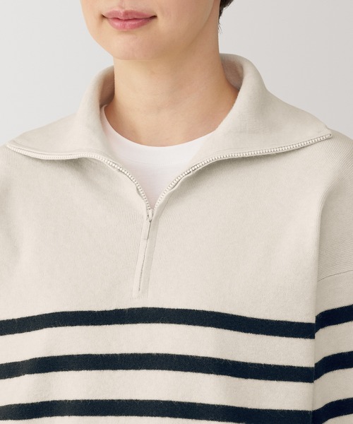 無印良品(ムジルシリョウヒン)の「婦人 洗えるミラノリブ編みハーフジップセーター(ニット/セーター・レディース・ブラック/サックスブルー/ホワイト系/オフホワイト/ネイビー系/ダークグレー・S/M/L/XL)」の18枚目の写真