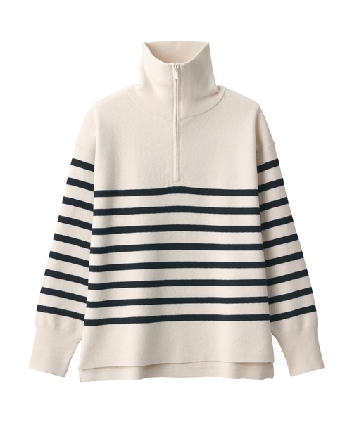 無印良品(ムジルシリョウヒン)の「婦人 洗えるミラノリブ編みハーフジップセーター(ニット/セーター・レディース・ブラック/サックスブルー/ホワイト系/オフホワイト/ネイビー系/ダークグレー・S/M/L/XL)」の21枚目の写真