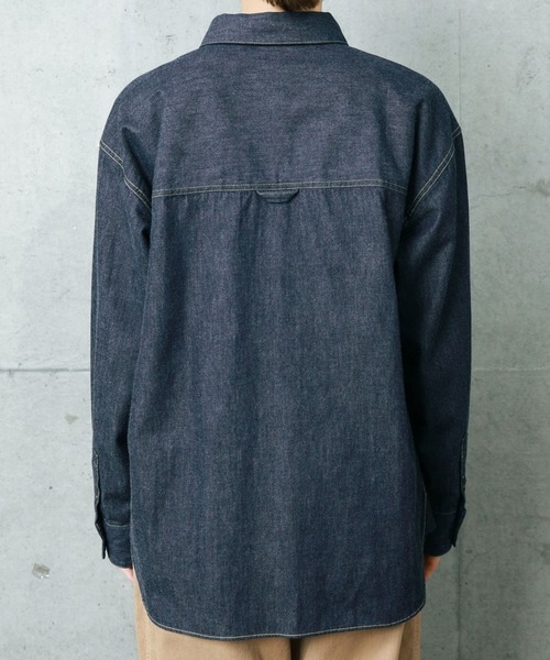 PAR ICI（パーリッシィ）の「ライトオンスデニム ワークシャツ（シャツ/ブラウス・レディース・ブルー/ネイビー・FREE）」の4枚目の写真