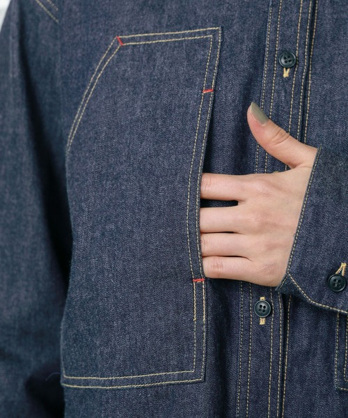 PAR ICI（パーリッシィ）の「ライトオンスデニム ワークシャツ（シャツ/ブラウス・レディース・ブルー/ネイビー・FREE）」の8枚目の写真