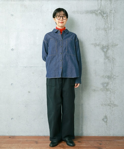 PAR ICI（パーリッシィ）の「ライトオンスデニム ワークシャツ（シャツ/ブラウス・レディース・ブルー/ネイビー・FREE）」の20枚目の写真