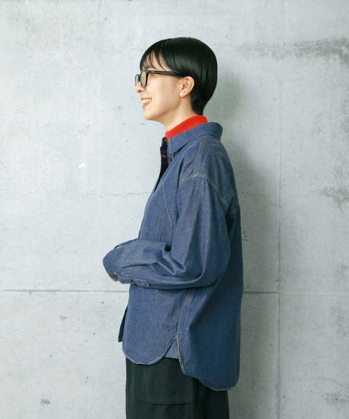 PAR ICI（パーリッシィ）の「ライトオンスデニム ワークシャツ（シャツ/ブラウス・レディース・ブルー/ネイビー・FREE）」の15枚目の写真