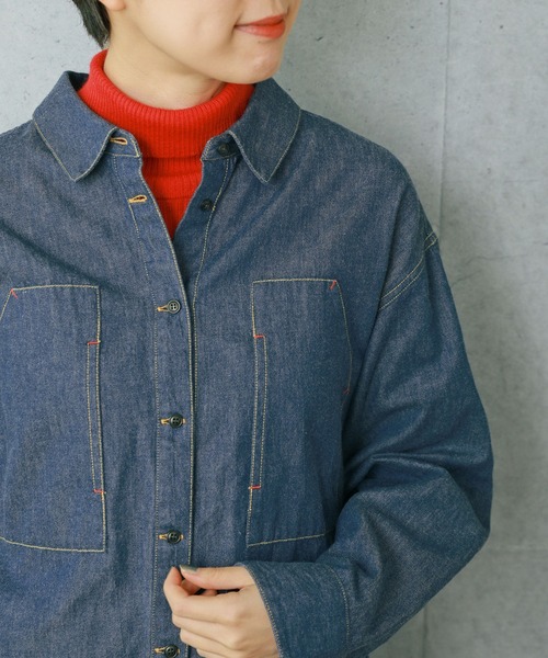 PAR ICI（パーリッシィ）の「ライトオンスデニム ワークシャツ（シャツ/ブラウス・レディース・ブルー/ネイビー・FREE）」の17枚目の写真