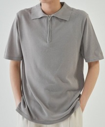 Bargiee（バージー）の「ハーフジップ ニットポロ 半袖（ポロシャツ）」