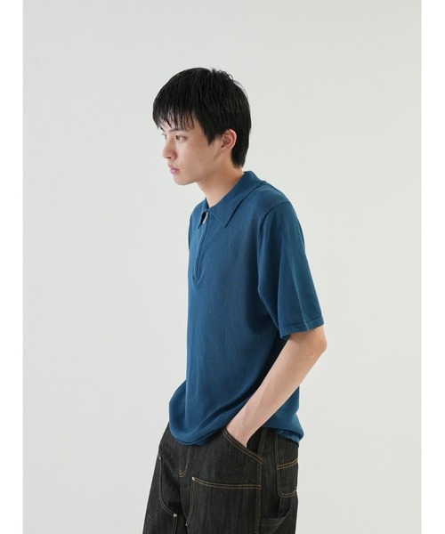 セール】ハーフジップ ニットポロ 半袖（ポロシャツ）｜Bargiee