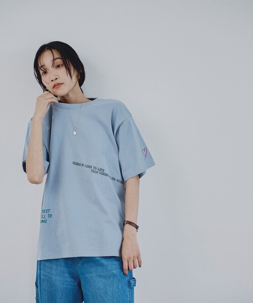coen(コーエン)の「天竺ミックスロゴTシャツ(Tシャツ/カットソー・レディース・ライトブルー/ダークグレー・M/L)」の5枚目の写真