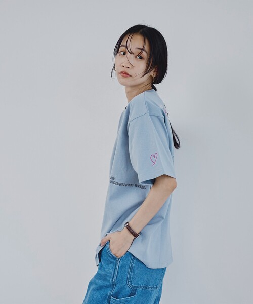 coen(コーエン)の「天竺ミックスロゴTシャツ(Tシャツ/カットソー・レディース・ライトブルー/ダークグレー・M/L)」の6枚目の写真