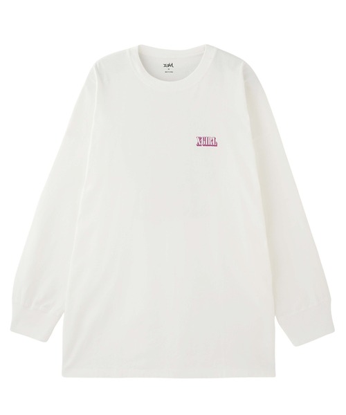 X-girl（エックスガール）の「CIRCLE BACKGROUND FACE LOGO L/S