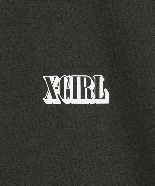 X-girl（エックスガール）の「CIRCLE BACKGROUND FACE LOGO L/S BIG TEE DRESS（ワンピース・レディース・チャコール/ホワイト・S/M）」の6枚目の写真