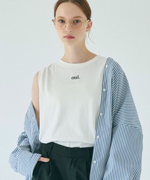 ワンポイント刺繍ノースリーブTシャツ