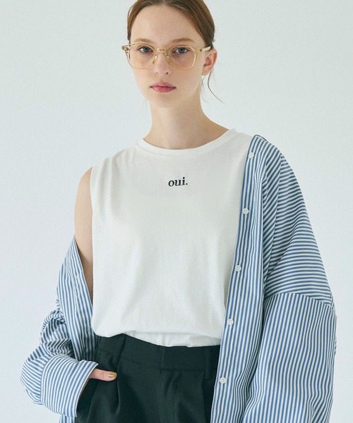 ワンポイント刺繍ノースリーブTシャツ（Tシャツ/カットソー